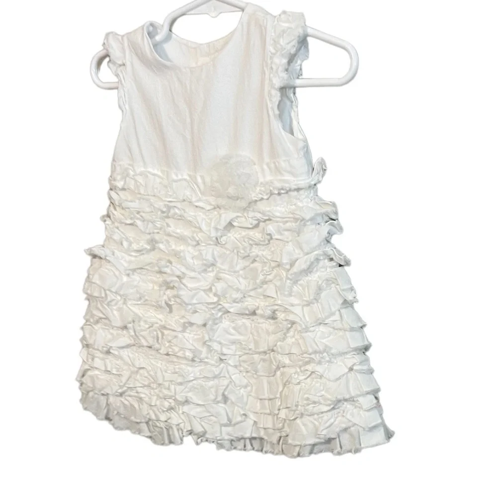 The children's Place White Ruffle‎ Baby Dress - Size 6-9 MO